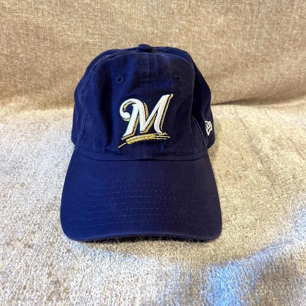 New Era Milwaukee‎ Brewers 49FORTY Cap Medium Navy Blue Cotton Embroidered Logo